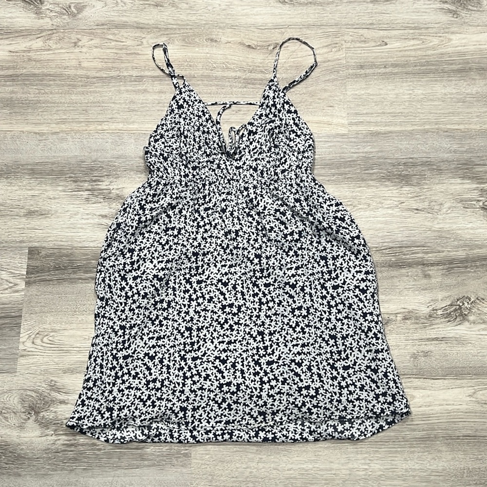 Women's Garage Blue and White Dress With Pockets